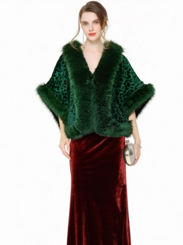 FAUX SHEARLING TRIMMED CAPELET - Image 6