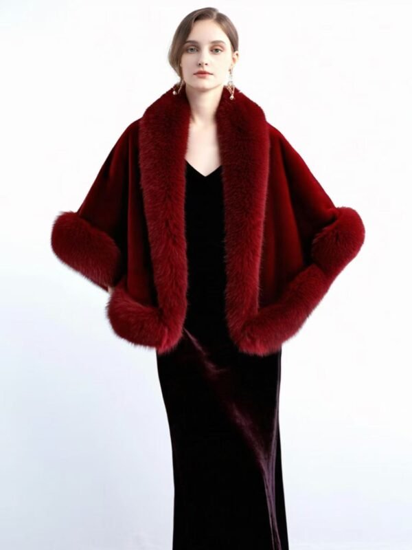 FAUX SHEARLING TRIMMED CAPELET - Image 7