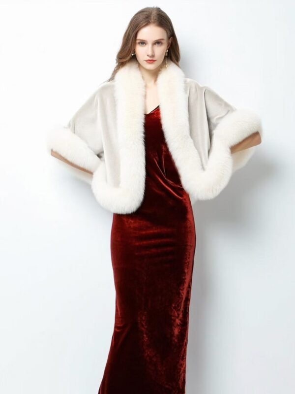 FAUX SHEARLING TRIMMED CAPELET - Image 8