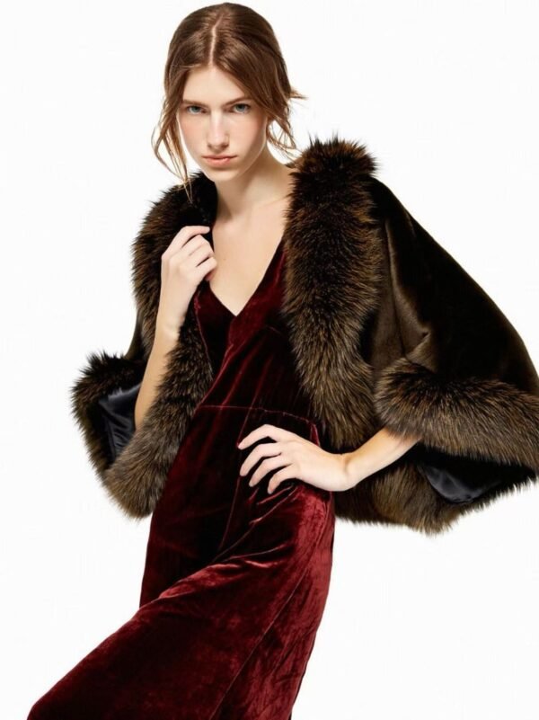 FAUX SHEARLING TRIMMED CAPELET - Image 11