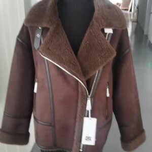 Women’s Shearling-Lined Aviator Leather Jacket