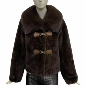 FAUX MINK TOGGLE JACKET – CREAM
