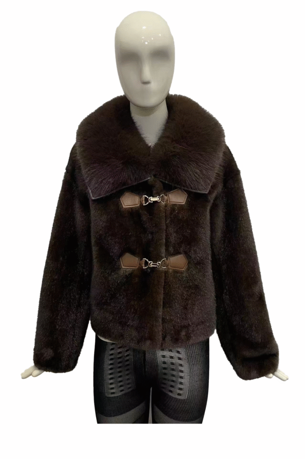 FAUX MINK TOGGLE JACKET – CREAM