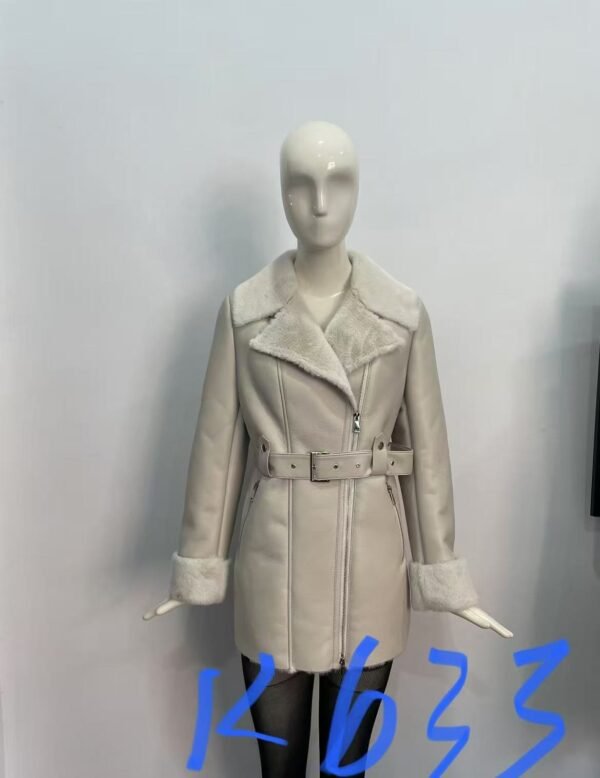 BELTED FAUX LEATHER COAT - Image 2