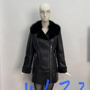 FAUX LEATHER SLIM COAT