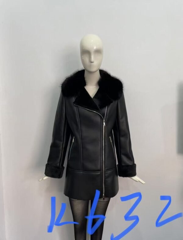 FAUX LEATHER SLIM COAT