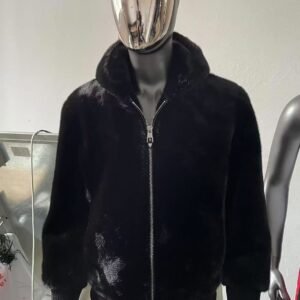 FAUX MINK HOODED JACKET