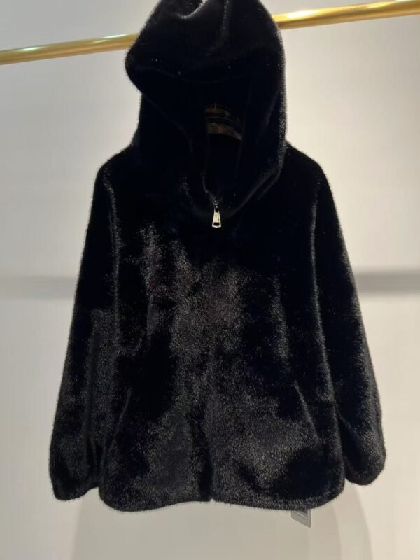 FAUX SHEARLING HOODED ZIP JACKET - Image 4