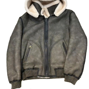Aviator Shearling-Lined Hooded Jacket