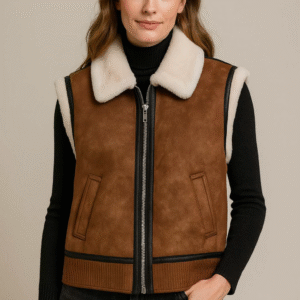 Women’s Shearling-Lined Faux Suede Vest