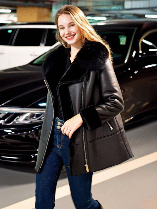 FAUX LEATHER SLIM COAT - Image 2